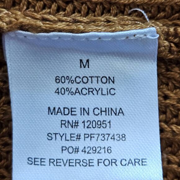 Brown V Neck Sweater Size Medium - Picture 4 of 5